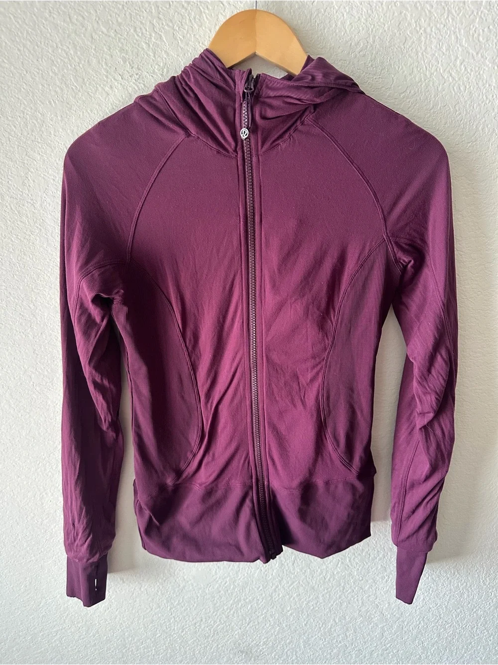 Lululemon Hooded Define Jacket Plum Purple Thumbhole Full Zip Size 8